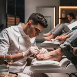 Hot Oil Pedicure Salon Men